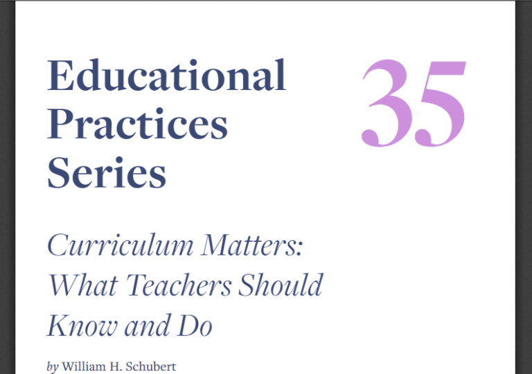 Curriculum matters: what teachers should know and do