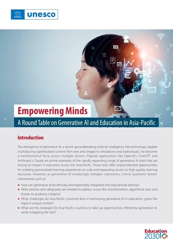 Empowering minds: a round table on Generative AI and Education in Asia-Pacific