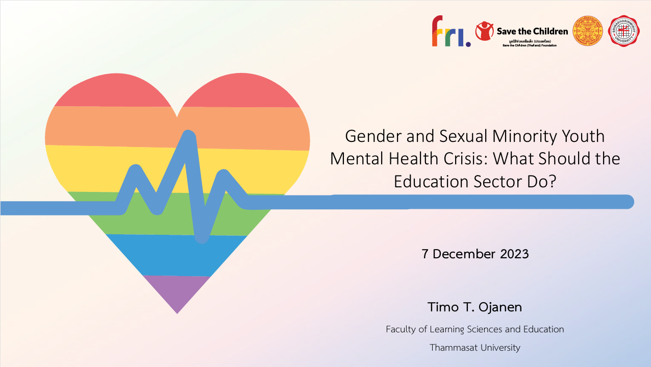 Dr. Timo Ojanen – Gender and Sexual Minority Youth Mental Health Crisis