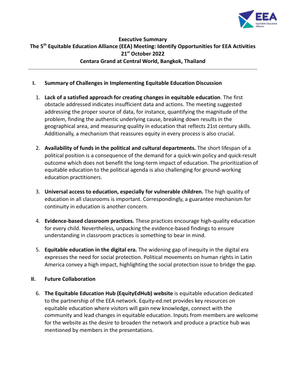 Final Executive Summary from 5th EEA – dated 11 July 2022